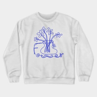 flowers, one line drawing Crewneck Sweatshirt